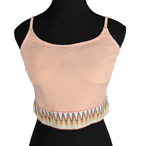 3/$25 NWT | Blooming Jelly Ribbed Crop Top Chevron Embroidered Hem | XLarge